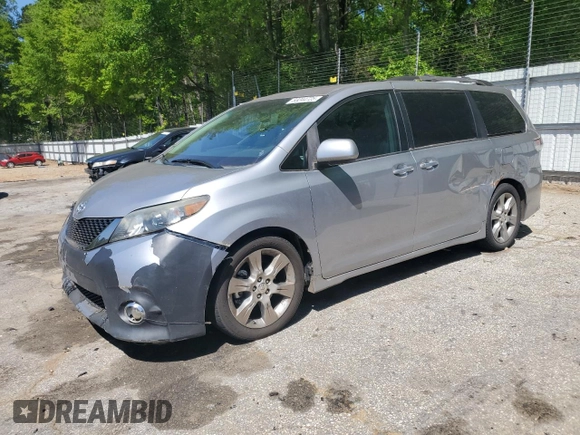 2012 Toyota Sienna SE with VIN 5TDXK3DC7CS239254, listed as a Copart auction lot 53244725 with 134,669 mi miles and Clean Title. Bid and sale history available at carsss.com. Image 1.