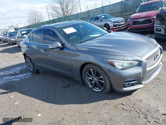 2015 Infiniti Q50 Premium with VIN JN1BV7AR4FM414029, listed as a IAAI auction lot 41525739 with 176,341 mi miles. Bid and sale history available at carsss.com. Image 1.