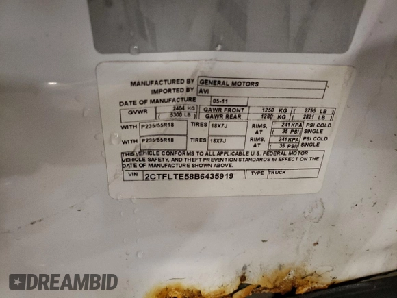 2011 GMC Terrain SLE-2 with VIN 2CTFLTE58B6435919, listed as a Copart auction lot 86442314 with 167,279 mi miles and Salvage Title. Bid and sale history available at carsss.com. Image 15.
