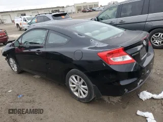 2012 Honda Civic Cpe EX with VIN 2HGFG3B82CH546360, listed as a Copart auction lot 49763345 with 0 mi miles and Salvage Title. Bid and sale history available at carsss.com. Image 2.