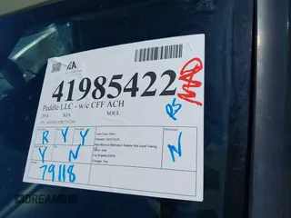 2014 Kia Soul with VIN KNDJN2A28E7717245, listed as a IAAI auction lot 41985422 with 79,118 mi miles. Bid and sale history available at carsss.com. Image 12.