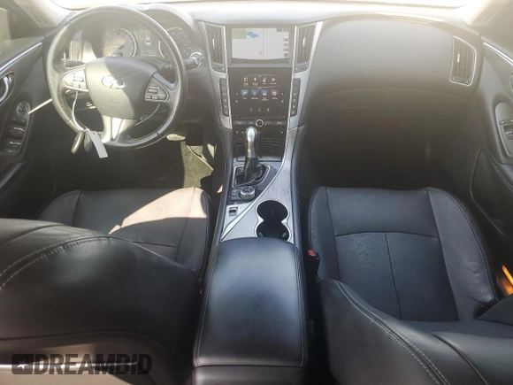 2015 Infiniti Q50 with VIN JN1BV7AP7FM340331, listed as a Copart auction lot 71218624 with 90,675 mi miles and Salvage title. Bid and sale history available at DreamBid. Image 8.