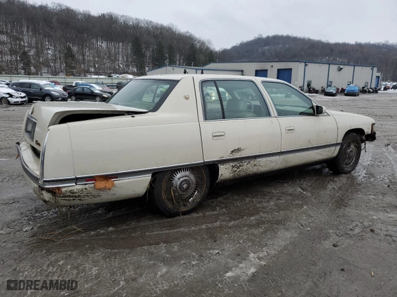 1995 Cadillac DeVille with VIN 1G6KD52B8SU274053, listed as a Copart auction lot 86429934 with 100,496 mi miles and Salvage Title. Bid and sale history available at carsss.com. Image 3.