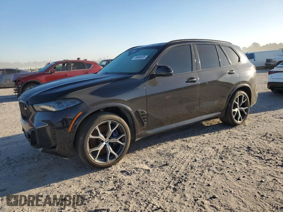 2024 BMW X5 M60i with VIN 5UX33EU03R9U82028, listed as a Copart auction lot 49480305 with 35,747 mi miles and Salvage Title. Bid and sale history available at carsss.com. Image 1.