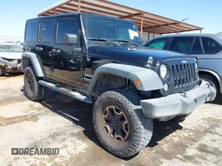 2015 Jeep Wrangler Unlimited Sport z VIN 1C4BJWDG5FL737301, wystawiony jako IAAI lot #42204820 z przebiegiem 143 797 mil mil oraz . Historia ofert i sprzedaży dostępna na DreamBid. Obrazek 1.