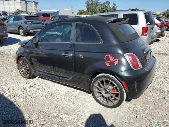 2013 FIAT 500 Abarth with VIN 3C3CFFJH7DT635958, listed as a Copart auction lot 48278615 with 83,841 mi miles and Salvage Title. Bid and sale history available at carsss.com. Image 2.