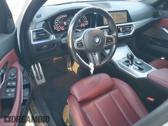 2022 BMW 3 Series M340i with VIN 3MW5U7J07N8C40822, listed as a Copart auction lot 84839034 with 92,672 mi miles and Salvage Title. Bid and sale history available at carsss.com. Image 8.