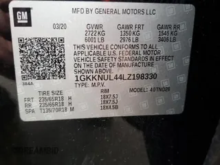 2020 GMC Acadia SLT z VIN 1GKKNUL44LZ198330, wystawiony jako Copart lot #72667673 z przebiegiem 95 391 mil mil oraz . Historia ofert i sprzedaży dostępna na DreamBid. Obrazek 13.