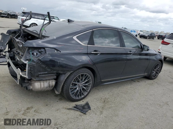 2018 Genesis G80 Sport with VIN KMHGN4JB2JU262468, listed as a Copart auction lot 50961045 with 100,118 mi miles and Salvage title. Bid and sale history available at DreamBid. Image 3.