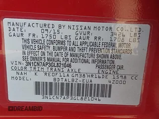 2016 Nissan Versa S Plus with VIN 3N1CN7AP3GL821046, listed as a IAAI auction lot 41916736 with 103,584 mi miles. Bid and sale history available at carsss.com. Image 9.