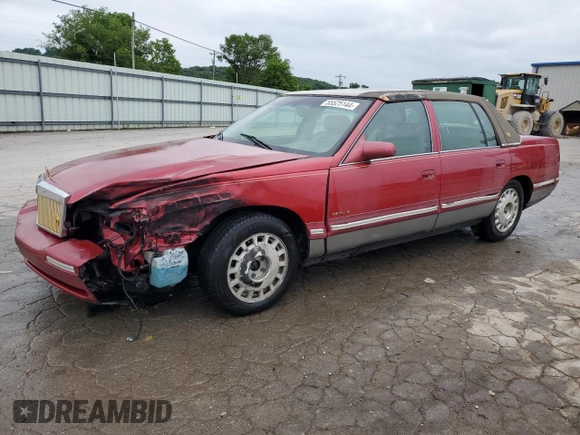 1998 Cadillac DeVille with VIN 1G6KD54Y1WU784929, listed as a Copart auction lot 55525144 with 0 mi miles and Salvage Title. Bid and sale history available at carsss.com. Image 1.