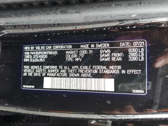 2022 Volvo XC90 Momentum z VIN YV4102PK0N1786405, wystawiony jako Copart lot #48247415 z przebiegiem 52 790 mil mil oraz Szkoda całkowita • Salvage title. Historia ofert i sprzedaży dostępna na DreamBid. Obrazek 16.