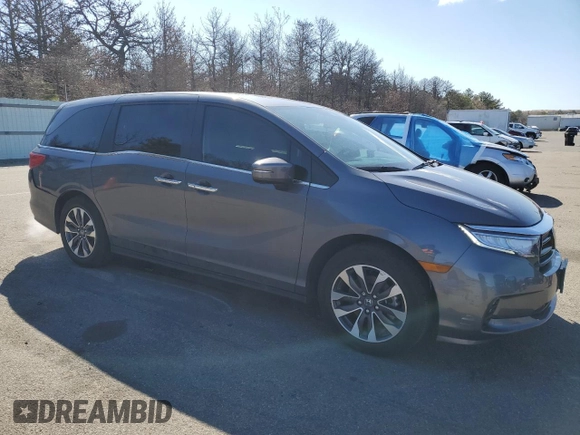 2024 Honda Odyssey EX-L with VIN 5FNRL6H68RB037841, listed as a Copart auction lot 50380715 with 11,880 mi miles and Salvage Title. Bid and sale history available at DreamBid. Image 4.