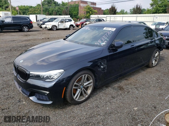 2018 BMW 7 Series 740e xDrive with VIN WBA7J2C57JG938291, listed as a Copart auction lot 58337763 with 53,259 mi miles and . Bid and sale history available at DreamBid. Image 1.