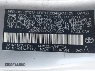 2009 Toyota Prius z VIN JTDKB20U893473609, wystawiony jako IAAI lot #42507503 z przebiegiem 163 339 mil mil oraz . Historia ofert i sprzedaży dostępna na DreamBid. Obrazek 9.