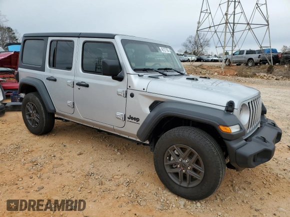2024 Jeep Wrangler Sport S z VIN 1C4PJXDN3RW136532, wystawiony jako Copart lot #46127105 z przebiegiem 3 161 mil mil oraz Szkoda całkowita • Salvage title. Historia ofert i sprzedaży dostępna na DreamBid. Obrazek 4.