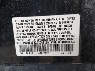 2013 Acura ILX with VIN 19VDE1F33DE003359, listed as a IAAI auction lot 41628219 with 167,171 mi miles. Bid and sale history available at carsss.com. Image 7.