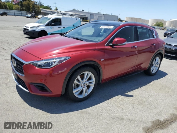 2019 Infiniti QX30 Luxe with VIN SJKCH5CP1KA010266, listed as a Copart auction lot 59623735 with 54,113 mi miles and Clean title. Bid and sale history available at DreamBid. Image 1.