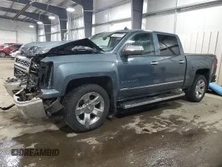 2014 Chevrolet Silverado 1500 LTZ with VIN 3GCUKSEC9EG245991, listed as a Copart auction lot 46620565 with 128,370 mi miles and Salvage Title. Bid and sale history available at DreamBid. Image 1.