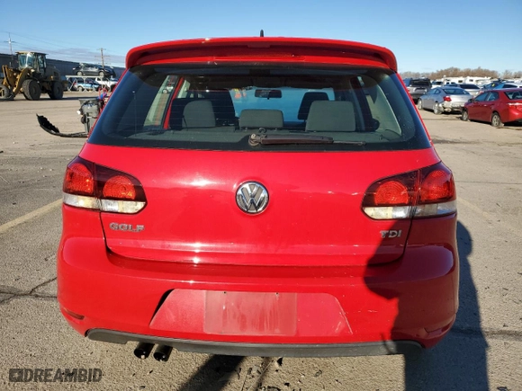 2011 Volkswagen Golf TDI with VIN WVWNM7AJ5BW044618, listed as a Copart auction lot 86911214 with 164,100 mi miles and Salvage Title. Bid and sale history available at carsss.com. Image 6.