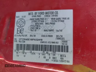 2008 Ford Ranger XLT с VIN 1FTZR45E18PA32418, выставлен на аукционе IAAI как лот 41282122 с пробегом 144 928 миль миль и . История ставок и продаж доступна на DreamBid. Изображение 9.