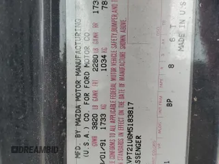 1991 Ford Probe z VIN 1ZVPT21U6M5183817, wystawiony jako Copart lot #78730774 z przebiegiem 47 047 mil mil oraz Szkody całkowita. Historia ofert i sprzedaży dostępna na DreamBid. Obrazek 12.
