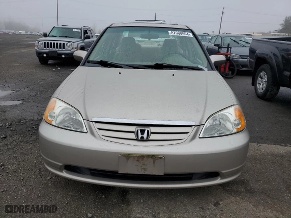 2001 Honda Civic EX with VIN 2HGES26741H593411, listed as a Copart auction lot 87080604 with 0 mi miles and Salvage Title. Bid and sale history available at carsss.com. Image 5.