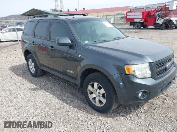 2008 Ford Escape Limited with VIN 1FMCU94138KB00498, listed as a IAAI auction lot 41844905 with 181,736 mi miles. Bid and sale history available at carsss.com. Image 1.