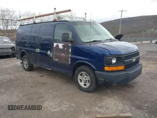 2003 Chevrolet Express Cargo Van with VIN 1GCFG15X631235681, listed as a IAAI auction lot 42059053 with 115,249 mi miles. Bid and sale history available at carsss.com. Image 1.