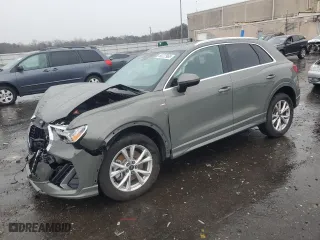 2023 Audi Q3 S line Premium with VIN WA1DECF33P1124378, listed as a Copart auction lot 50222965 with 37,618 mi miles and Salvage Title. Bid and sale history available at carsss.com. Image 1.