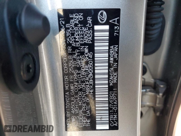 2021 Lexus UX with VIN JTHE9JBH3M2050145, listed as a Copart auction lot 86389664 with 24,937 mi miles and Salvage Title. Bid and sale history available at carsss.com. Image 13.