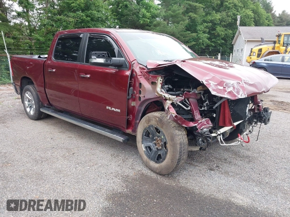 2019 Ram 1500 Big Horn z VIN 1C6SRFFT5KN570253, wystawiony jako IAAI lot #42488224 z przebiegiem 36 507 mil mil oraz . Historia ofert i sprzedaży dostępna na DreamBid. Obrazek 1.