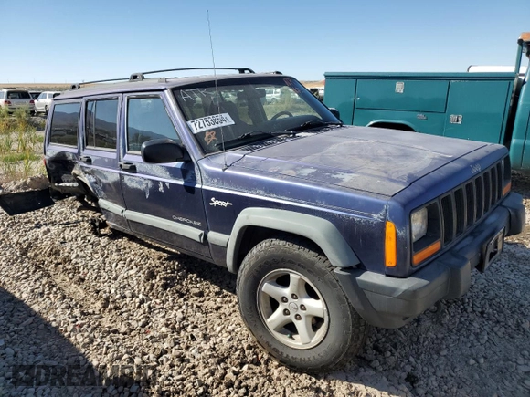 1997 Jeep Cherokee Sport with VIN 1J4FJ68S1VL543468, listed as a Copart auction lot 72753854 with 0 mi miles and Salvage Title. Bid and sale history available at carsss.com. Image 4.