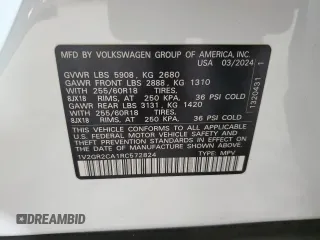2024 Volkswagen Atlas Peak Edition SEL with VIN 1V2GR2CA1RC572824, listed as a Copart auction lot 86086774 with 7,098 mi miles and Salvage title. Bid and sale history available at DreamBid. Image 13.