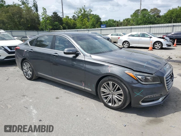 2018 Genesis G80 3.8L z VIN KMHGN4JE0JU239622, wystawiony jako Copart lot #52925365 z przebiegiem 65 236 mil mil oraz Szkody całkowita. Historia ofert i sprzedaży dostępna na DreamBid. Obrazek 4.