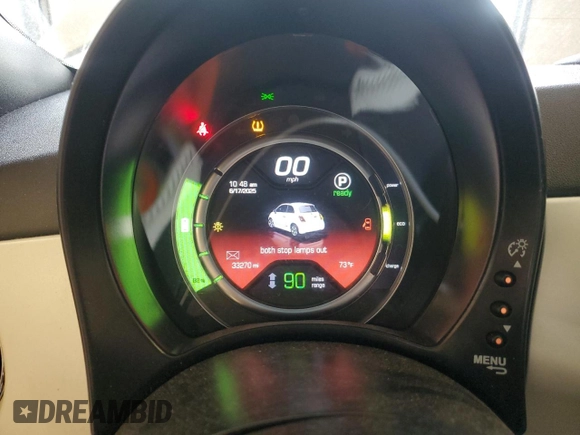 2017 FIAT 500e with VIN 3C3CFFGE9HT525304, listed as a Copart auction lot 61429425 with 33,270 mi miles and Salvage title. Bid and sale history available at DreamBid. Image 9.
