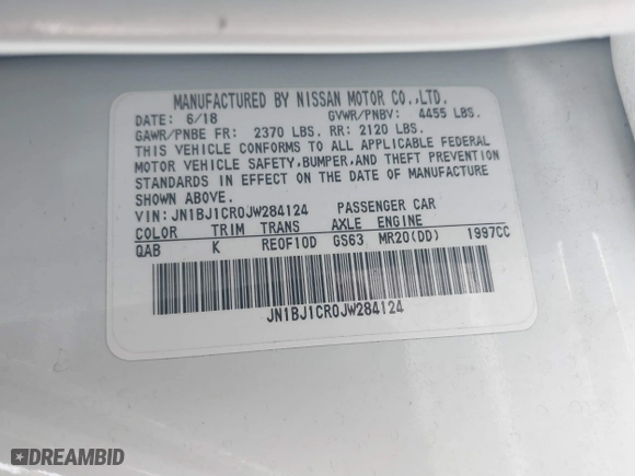 2018 Nissan Rogue Sport S with VIN JN1BJ1CR0JW284124, listed as a IAAI auction lot 41505481 with 61,120 mi miles. Bid and sale history available at carsss.com. Image 9.