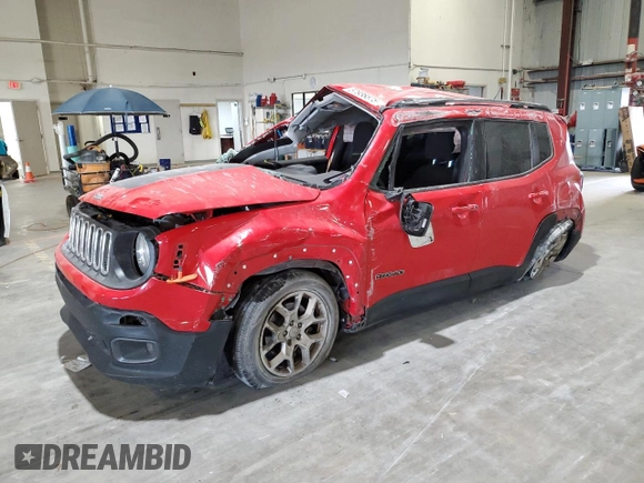 2018 Jeep Renegade Latitude with VIN ZACCJABB8JPG93233, listed as a Copart auction lot 58553795 with Not provided miles and Non repairable. Bid and sale history available at DreamBid. Image 1.