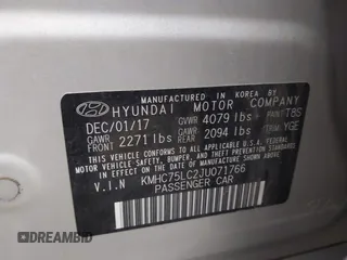 2018 Hyundai Ioniq SEL z VIN KMHC75LC2JU071766, wystawiony jako IAAI lot #42334469 z przebiegiem 78 987 mil mil oraz . Historia ofert i sprzedaży dostępna na DreamBid. Obrazek 9.