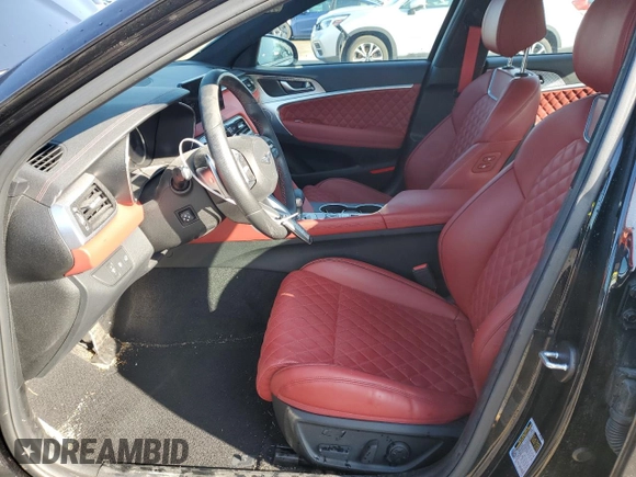 2023 Genesis G70 3.3T with VIN KMTG54TE4PU122153, listed as a Copart auction lot 50794015 with 13,604 mi miles and Salvage title. Bid and sale history available at DreamBid. Image 7.