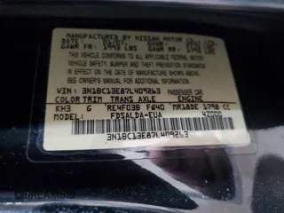 2007 Nissan Versa 1.8 S with VIN 3N1BC13E87L409263, listed as a Copart auction lot 53565105 with 124,860 mi miles and Salvage Title. Bid and sale history available at carsss.com. Image 12.