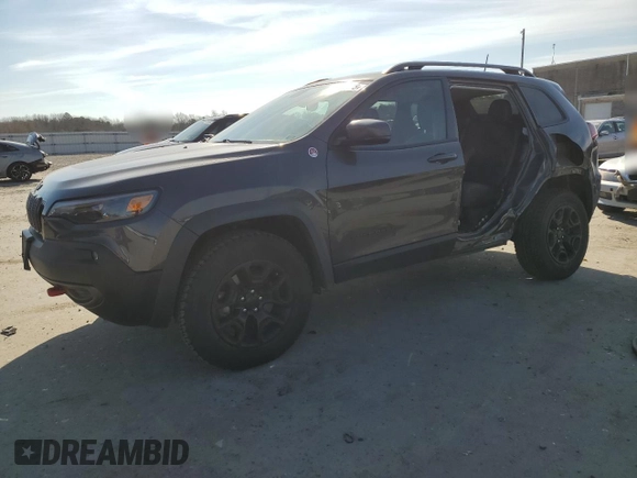 2019 Jeep Cherokee Trailhawk Elite with VIN 1C4PJMBX9KD107539, listed as a Copart auction lot 46631515 with 75,698 mi miles and Salvage Title. Bid and sale history available at carsss.com. Image 1.