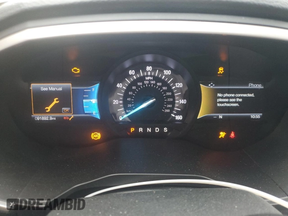 2020 Ford Edge SEL with VIN 2FMPK3J97LBB01445, listed as a Copart auction lot 58357755 with 91,892 mi miles and Salvage title. Bid and sale history available at DreamBid. Image 9.
