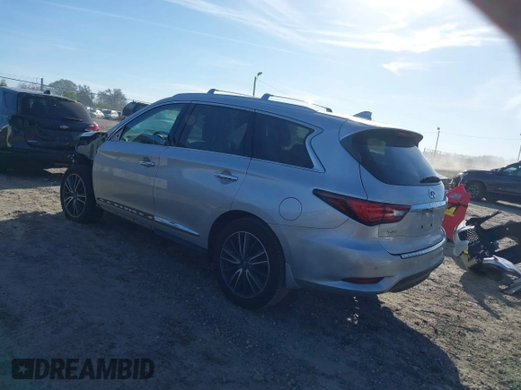 2019 Infiniti QX60 Luxe with VIN 5N1DL0MN8KC555323, listed as a IAAI auction lot 41824366 with 83,596 mi miles and . Bid and sale history available at DreamBid. Image 3.