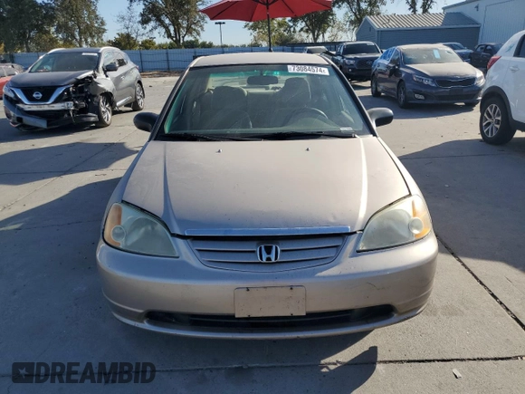 2001 Honda Civic LX with VIN 2HGES15531H611696, listed as a Copart auction lot 73084574 with 187,311 mi miles and Salvage Title. Bid and sale history available at carsss.com. Image 5.