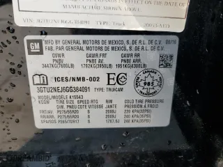 2016 GMC Sierra 1500 SLT with VIN 3GTU2NEJ6GG384091, listed as a Copart auction lot 70389814 with 99,871 mi miles and Salvage Title. Bid and sale history available at carsss.com. Image 12.