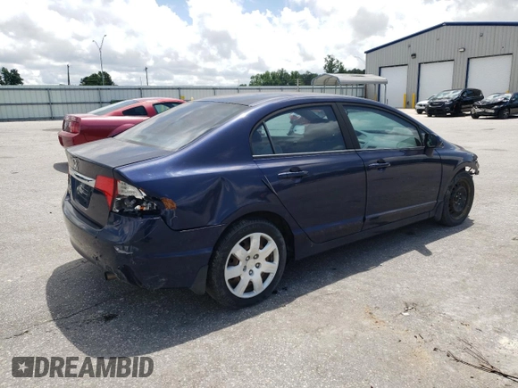 2011 Honda Civic LX with VIN 19XFA1F50BE010179, listed as a Copart auction lot 57018815 with 151,624 mi miles and Salvage Title. Bid and sale history available at DreamBid. Image 3.