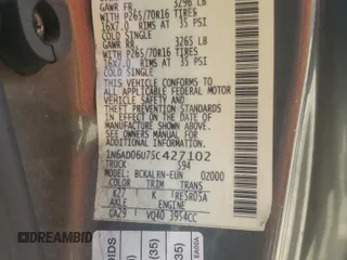 2005 Nissan Frontier SE with VIN 1N6AD06U75C427102, listed as a Copart auction lot 81994614 with 216,750 mi miles and Salvage title. Bid and sale history available at DreamBid. Image 12.
