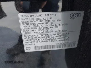 2014 Audi Q7 3.0T S line Prestige with VIN WA1DGAFE8ED003731, listed as a IAAI auction lot 41342173 with 65,118 mi miles. Bid and sale history available at carsss.com. Image 9.