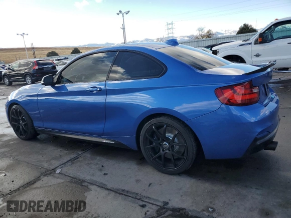 2015 BMW 2 Series M235i with VIN WBA1J7C51FV289318, listed as a Copart auction lot 78651184 with 92,326 mi miles and Salvage Title. Bid and sale history available at carsss.com. Image 2.
